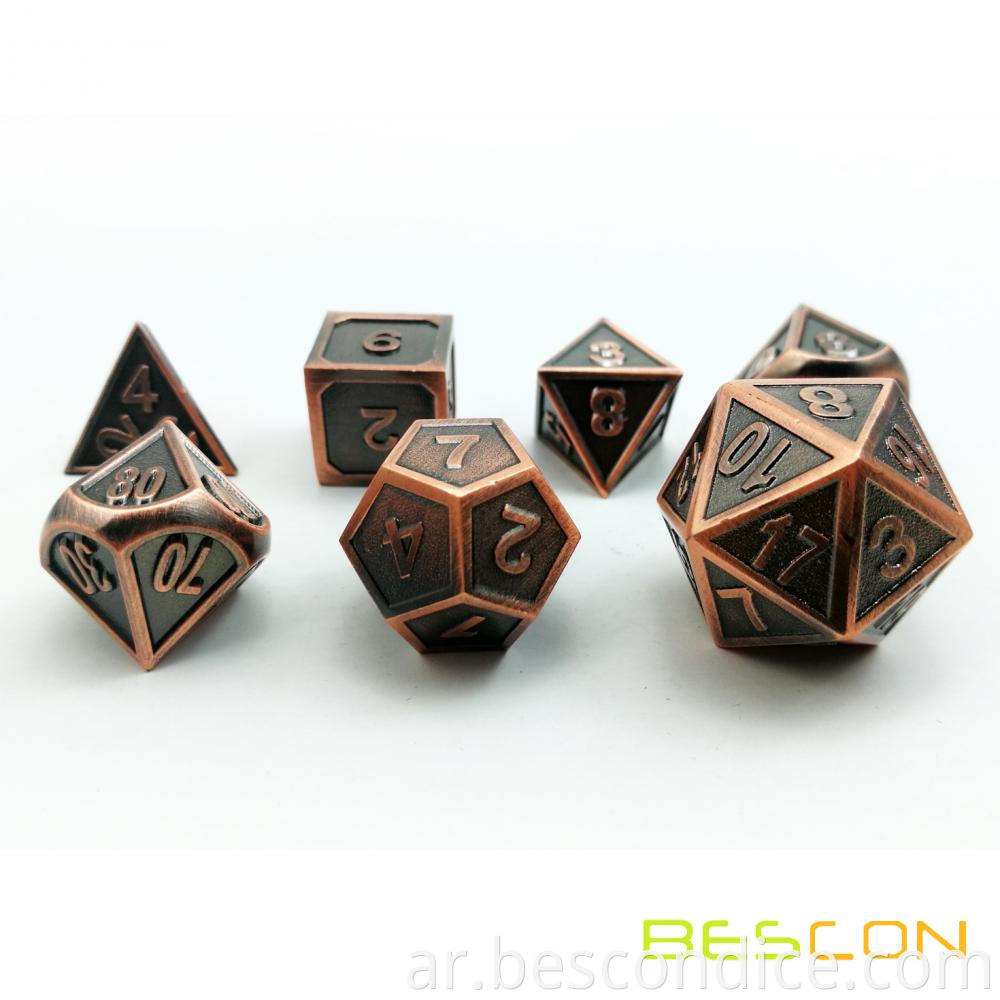 Ancient Metallic Polyhedral D D Rpg Game Dice 2